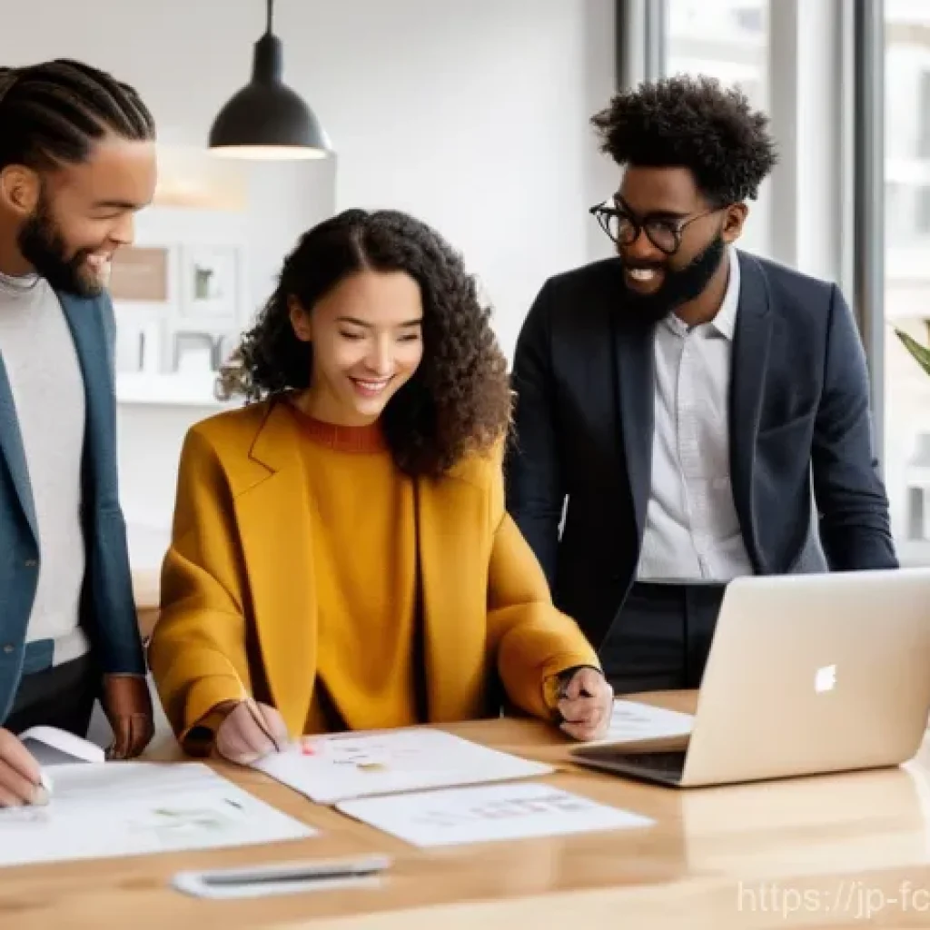 브랜드와 크리에이터의 상생 - **Prompt: "The Collaborative Spark: Co-creation between Brands and Creators"**
    A bright, modern ...