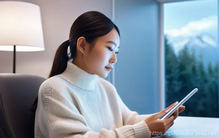 디지털 콘텐츠의 사용자 경험 UX - **Prompt 1: The Intuitive Digital Assistant**
    "A young adult female, of Asian descent, sitting c...